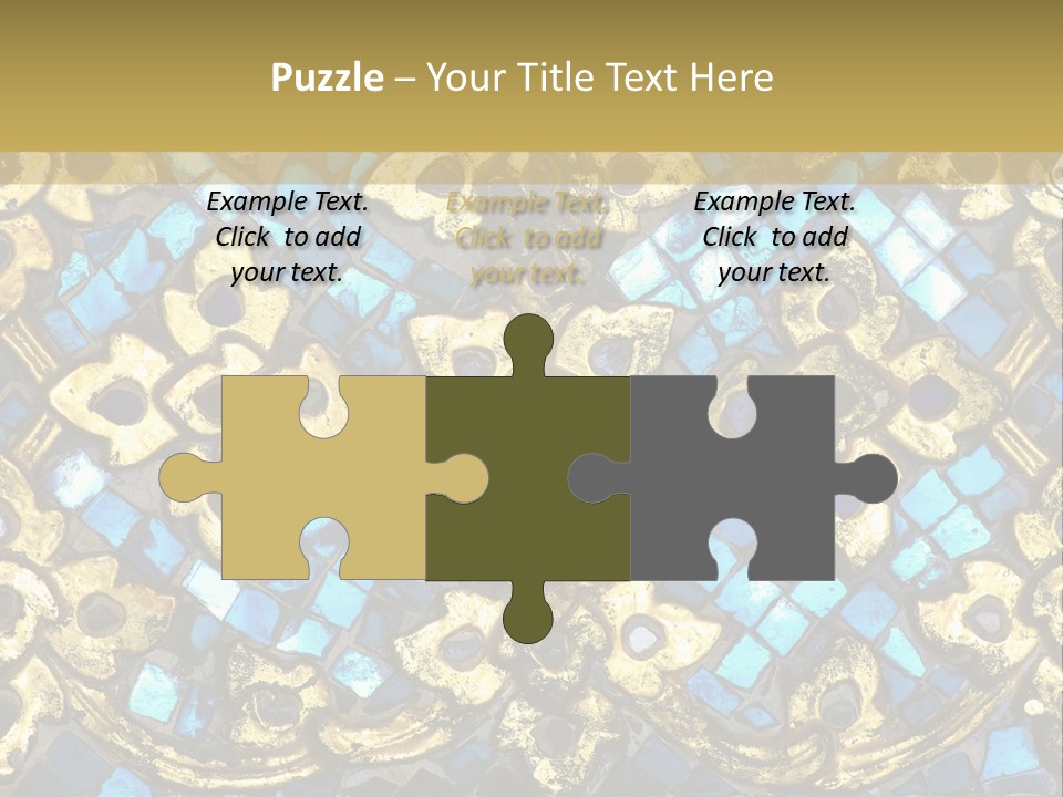 A Blue And Gold Background With A Gold Border PowerPoint Template