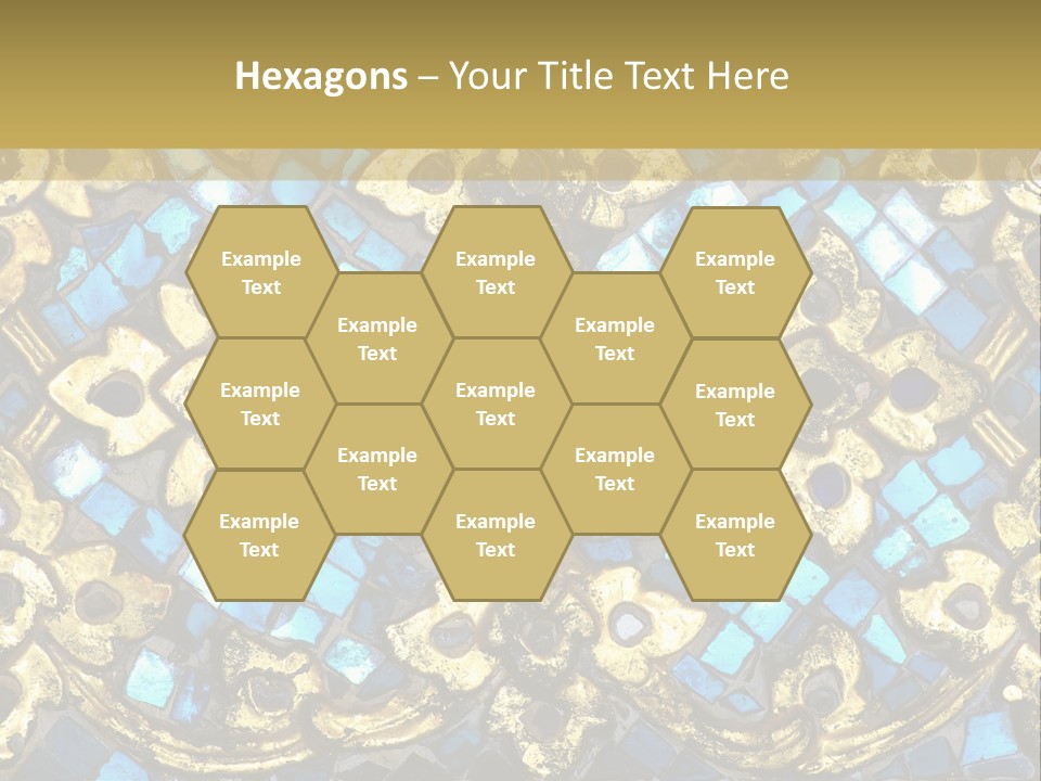 A Blue And Gold Background With A Gold Border PowerPoint Template