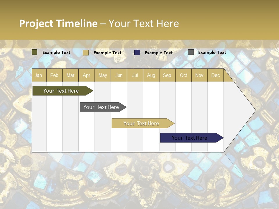 A Blue And Gold Background With A Gold Border PowerPoint Template