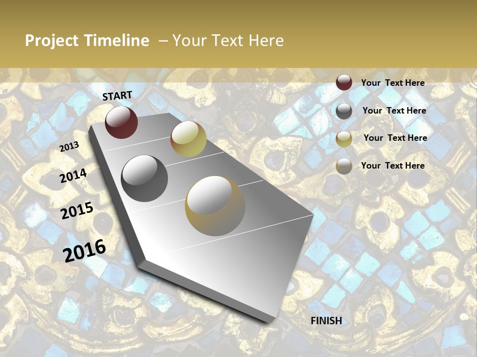 A Blue And Gold Background With A Gold Border PowerPoint Template