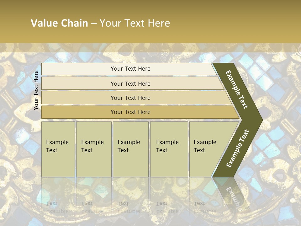 A Blue And Gold Background With A Gold Border PowerPoint Template