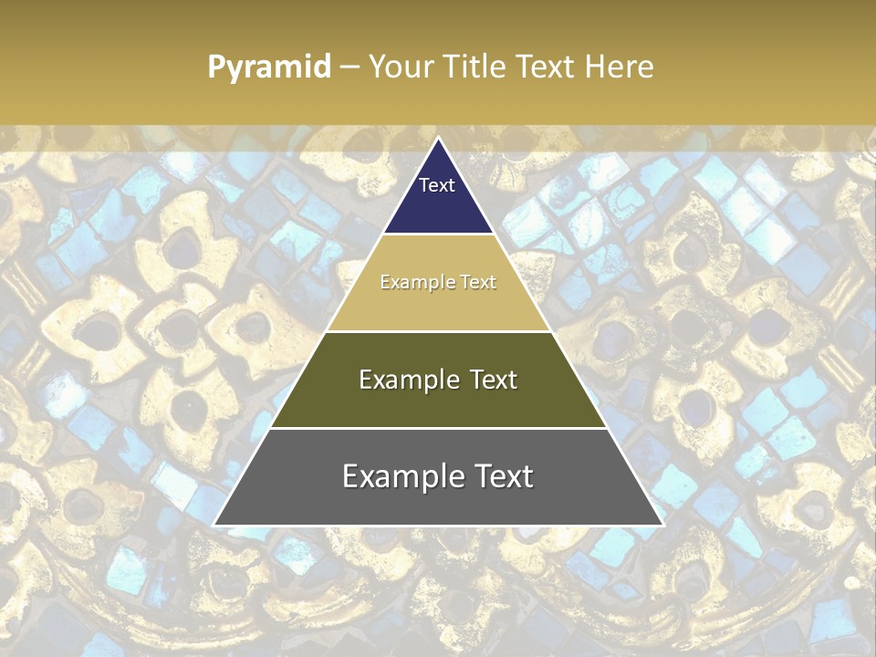 A Blue And Gold Background With A Gold Border PowerPoint Template