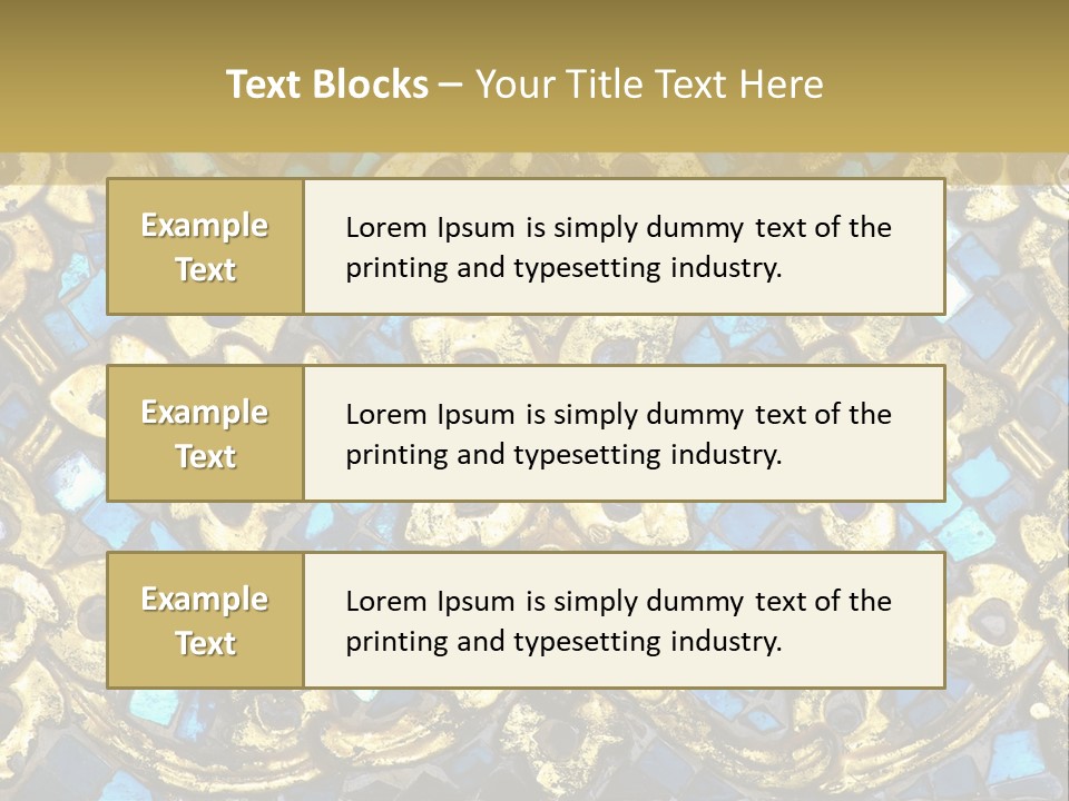 A Blue And Gold Background With A Gold Border PowerPoint Template