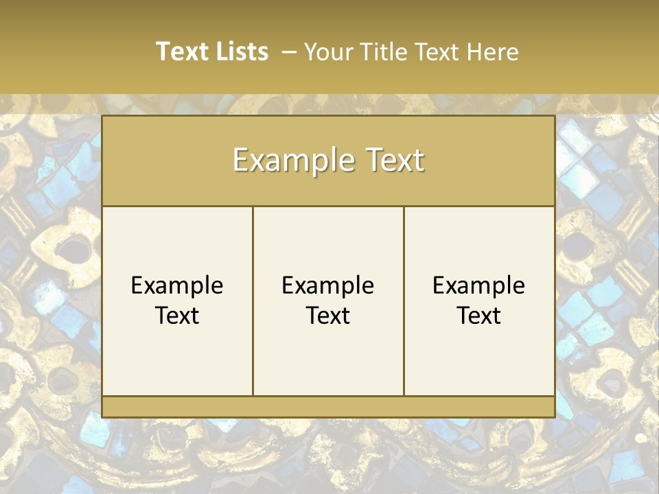 A Blue And Gold Background With A Gold Border PowerPoint Template