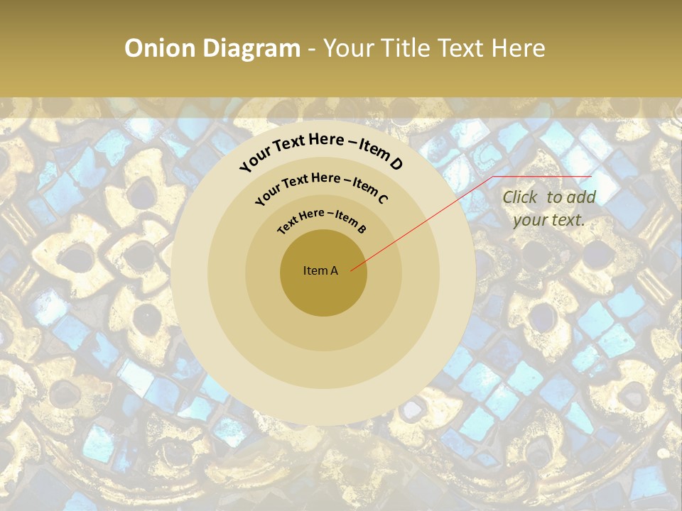 A Blue And Gold Background With A Gold Border PowerPoint Template