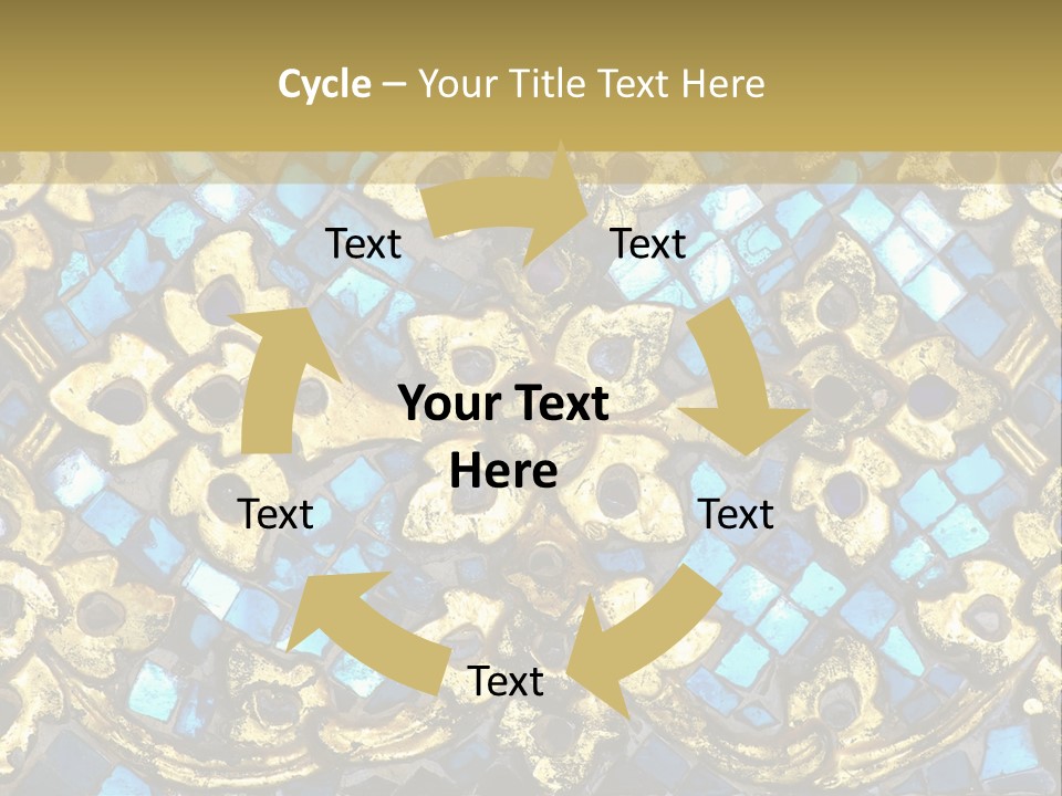 A Blue And Gold Background With A Gold Border PowerPoint Template