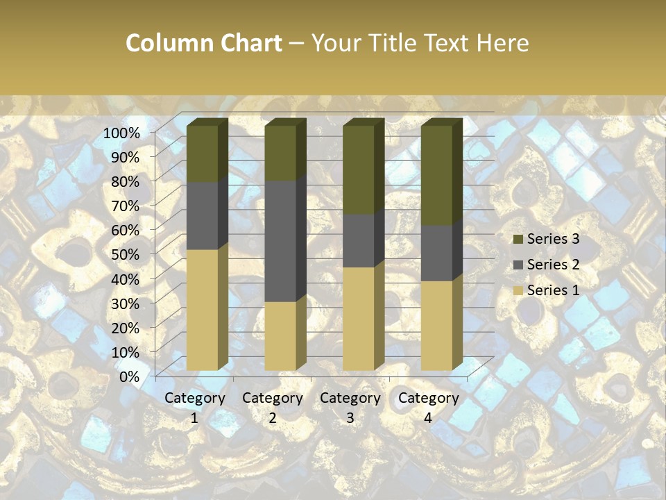 A Blue And Gold Background With A Gold Border PowerPoint Template