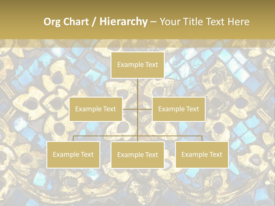 A Blue And Gold Background With A Gold Border PowerPoint Template