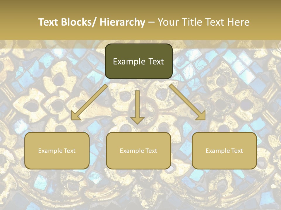 A Blue And Gold Background With A Gold Border PowerPoint Template