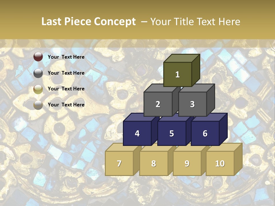 A Blue And Gold Background With A Gold Border PowerPoint Template