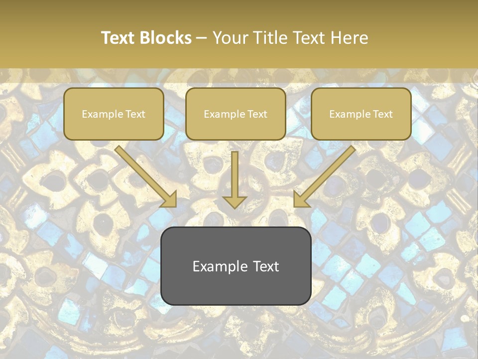 A Blue And Gold Background With A Gold Border PowerPoint Template