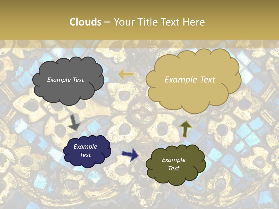 A Blue And Gold Background With A Gold Border PowerPoint Template