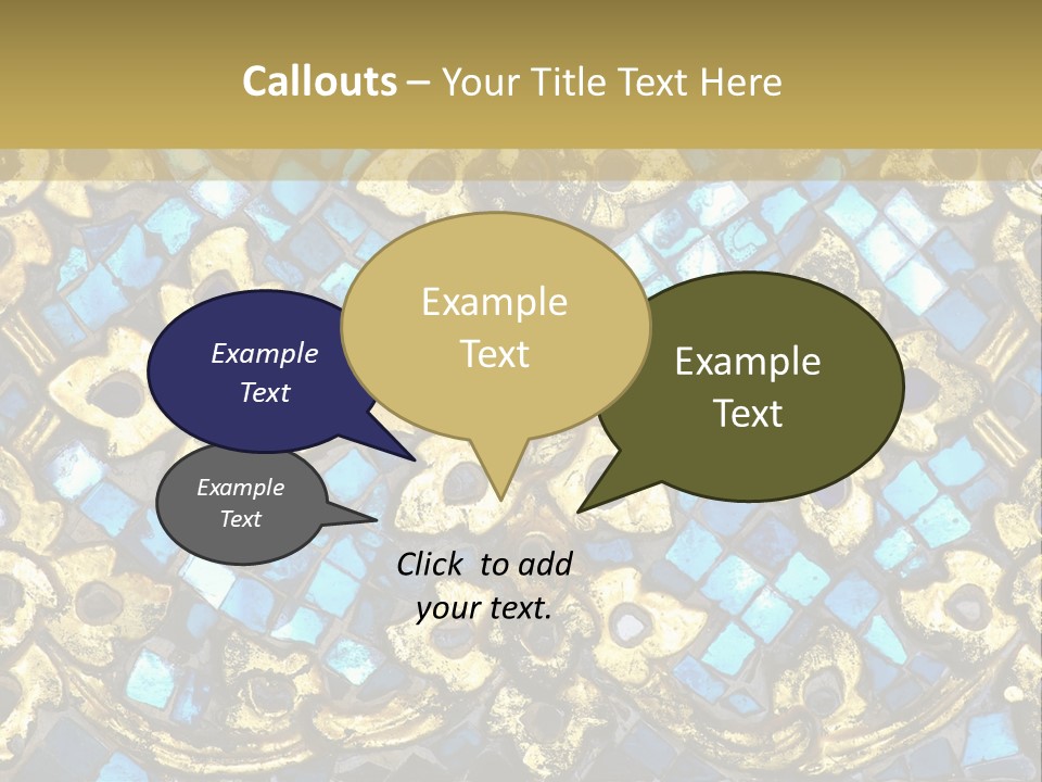 A Blue And Gold Background With A Gold Border PowerPoint Template