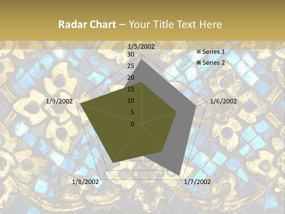 A Blue And Gold Background With A Gold Border PowerPoint Template