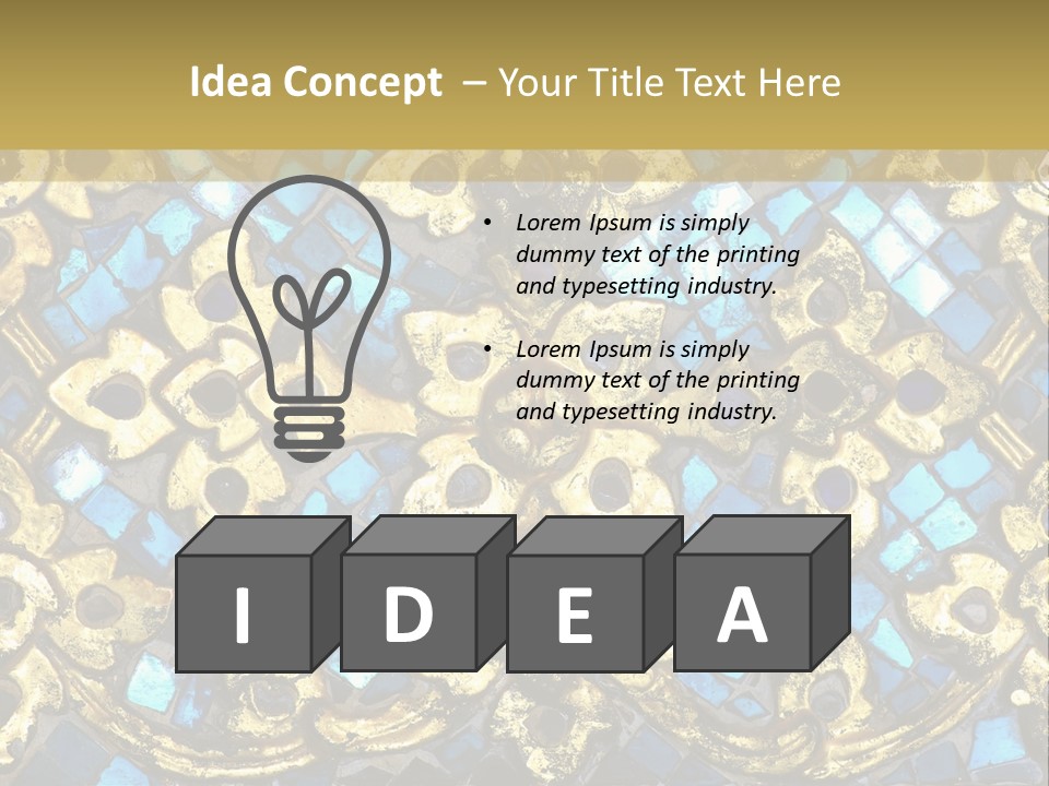 A Blue And Gold Background With A Gold Border PowerPoint Template