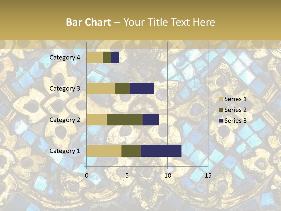 A Blue And Gold Background With A Gold Border PowerPoint Template