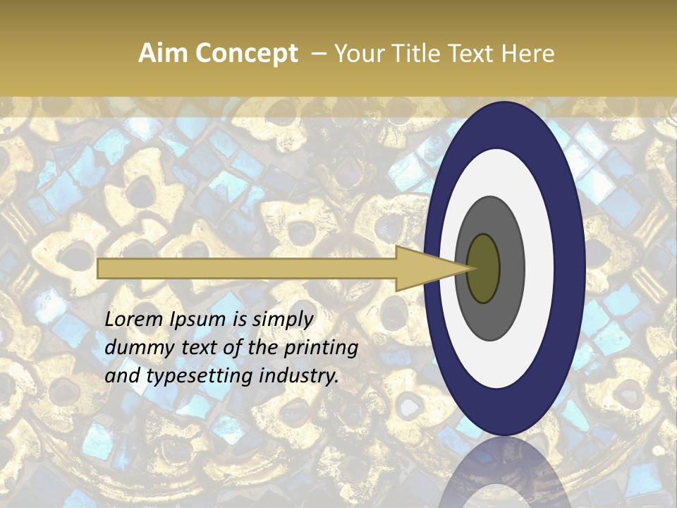 A Blue And Gold Background With A Gold Border PowerPoint Template