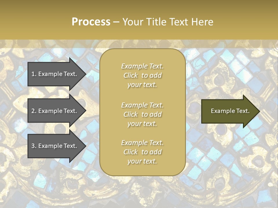 A Blue And Gold Background With A Gold Border PowerPoint Template