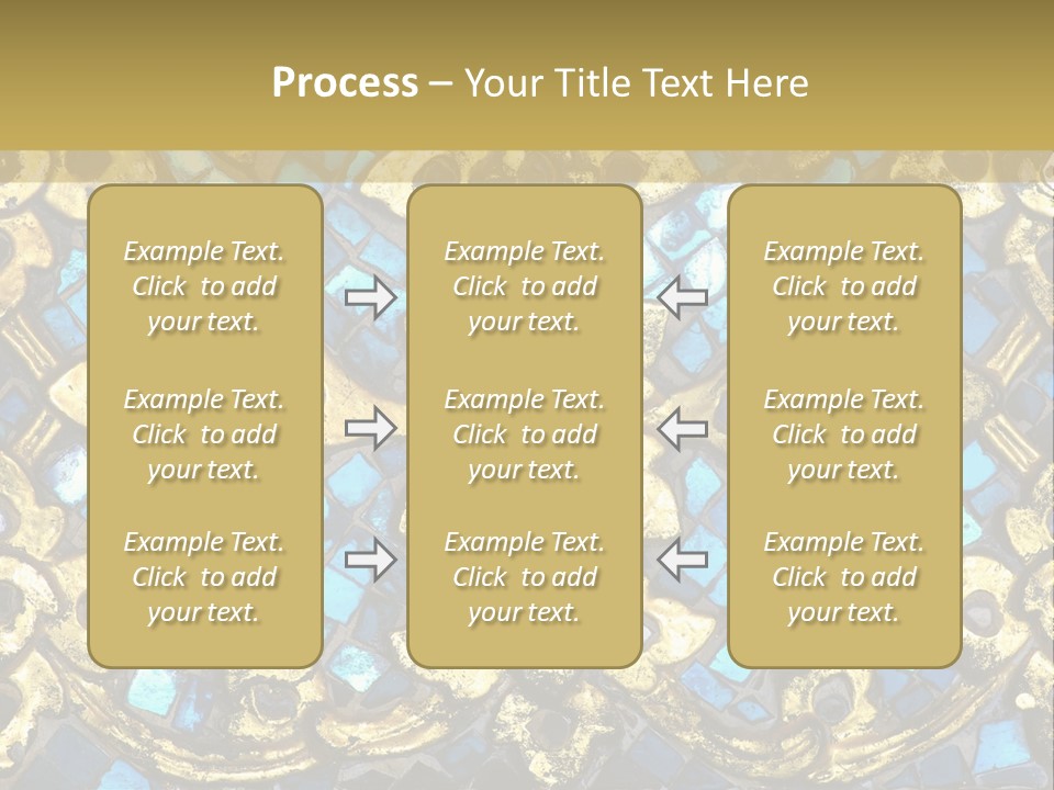 A Blue And Gold Background With A Gold Border PowerPoint Template