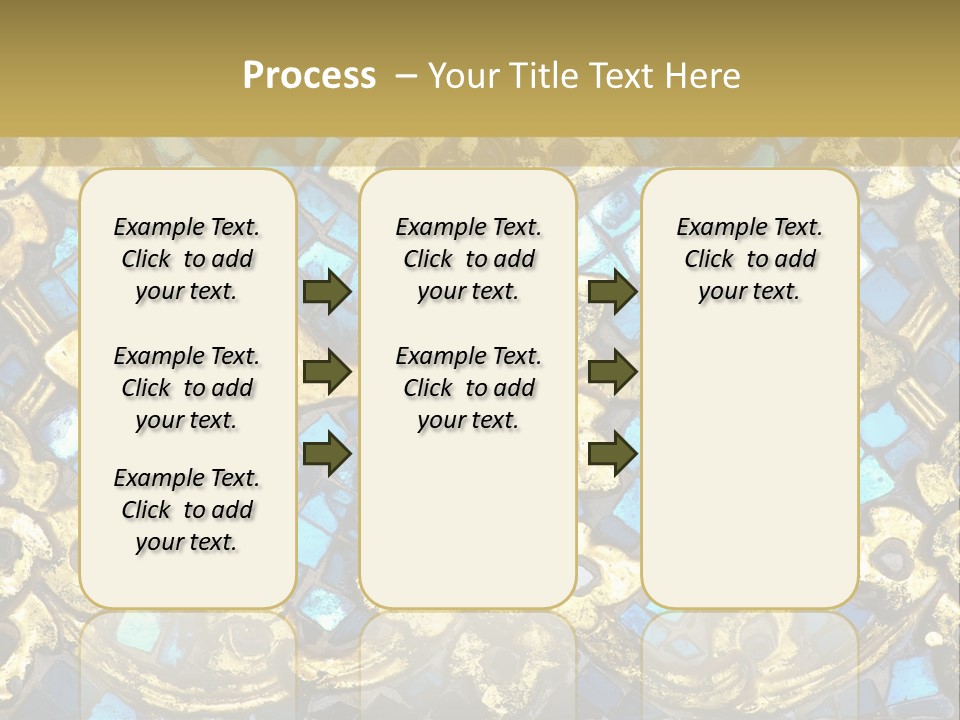 A Blue And Gold Background With A Gold Border PowerPoint Template