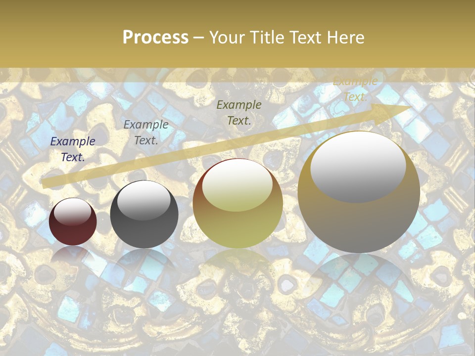 A Blue And Gold Background With A Gold Border PowerPoint Template