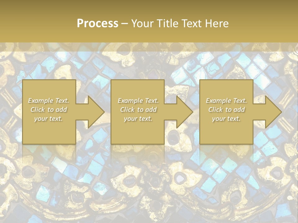 A Blue And Gold Background With A Gold Border PowerPoint Template