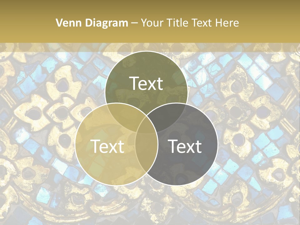 A Blue And Gold Background With A Gold Border PowerPoint Template