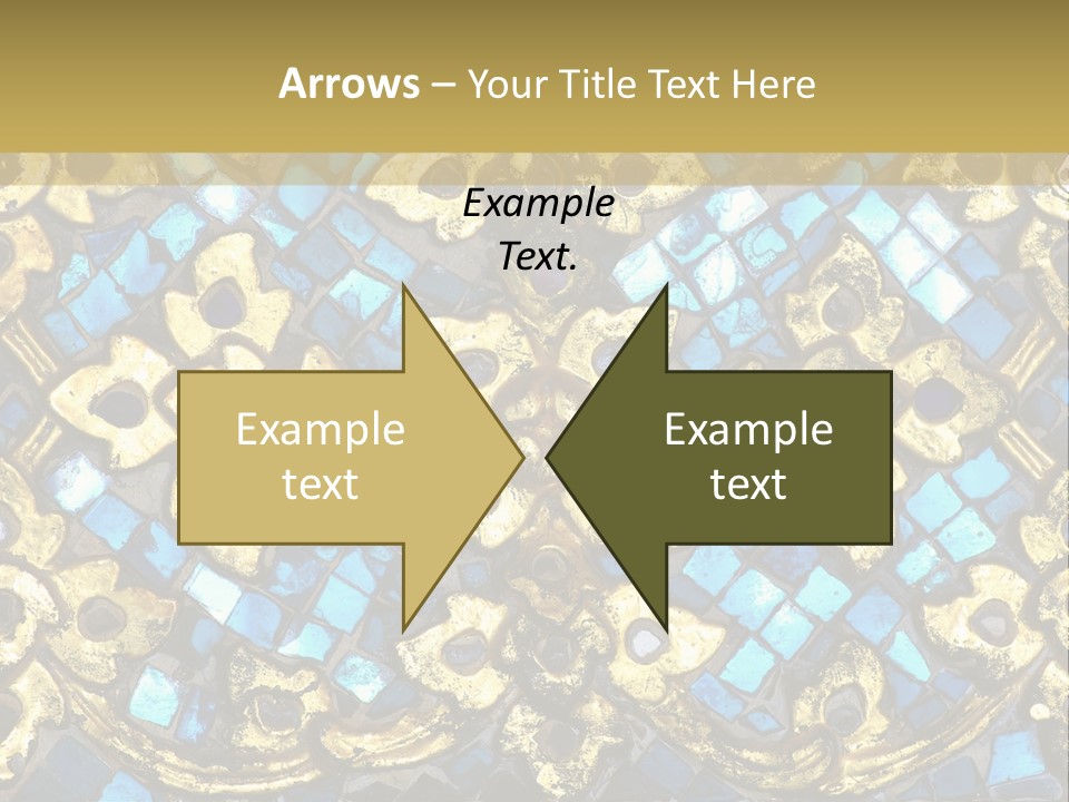 A Blue And Gold Background With A Gold Border PowerPoint Template