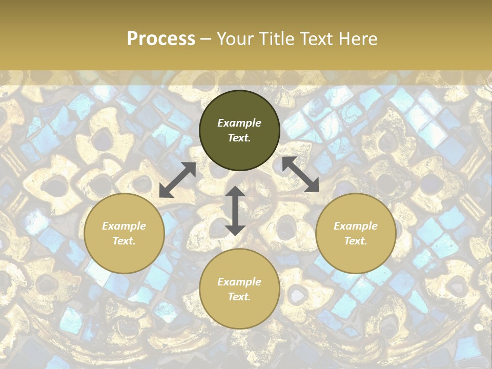 A Blue And Gold Background With A Gold Border PowerPoint Template