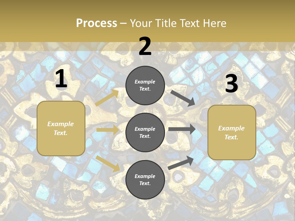 A Blue And Gold Background With A Gold Border PowerPoint Template