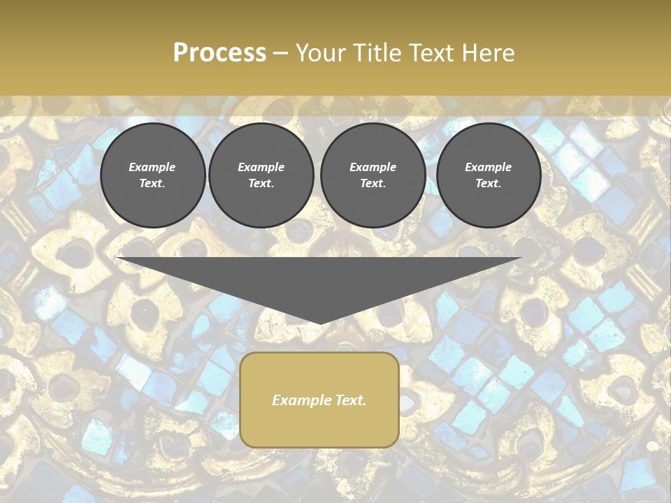 A Blue And Gold Background With A Gold Border PowerPoint Template