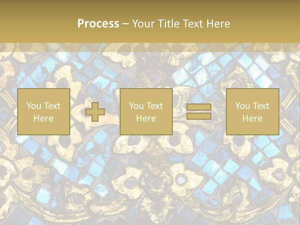 A Blue And Gold Background With A Gold Border PowerPoint Template