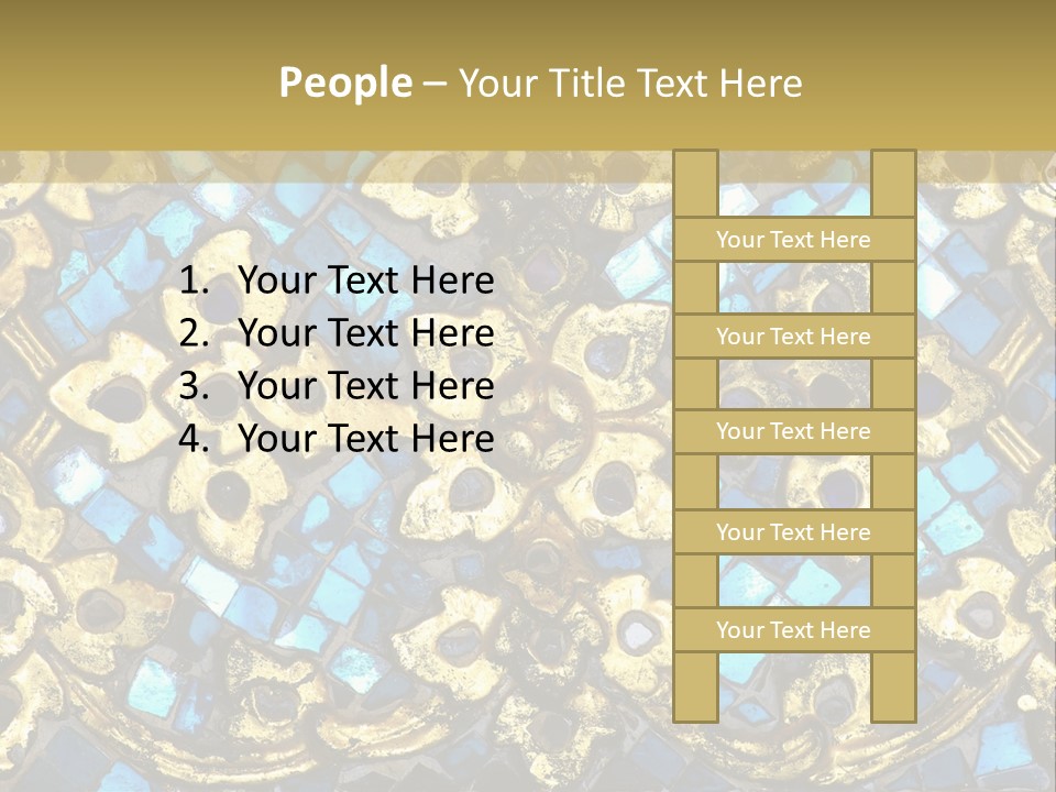 A Blue And Gold Background With A Gold Border PowerPoint Template
