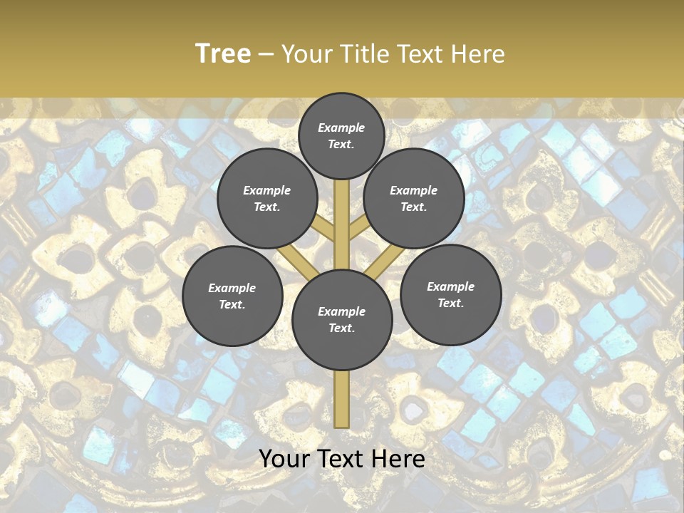 A Blue And Gold Background With A Gold Border PowerPoint Template