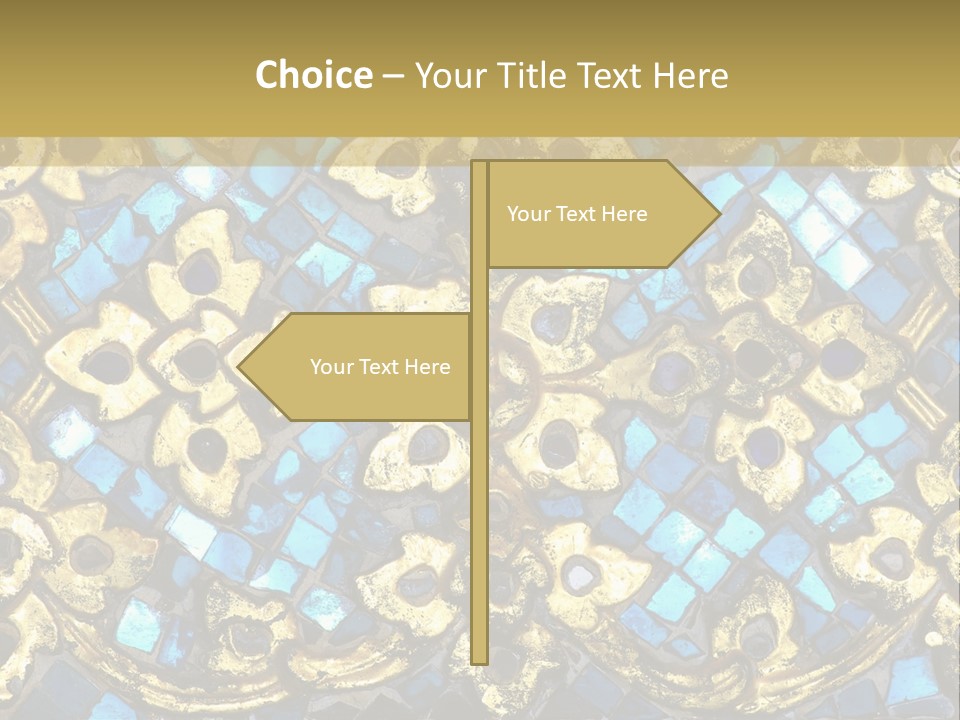 A Blue And Gold Background With A Gold Border PowerPoint Template