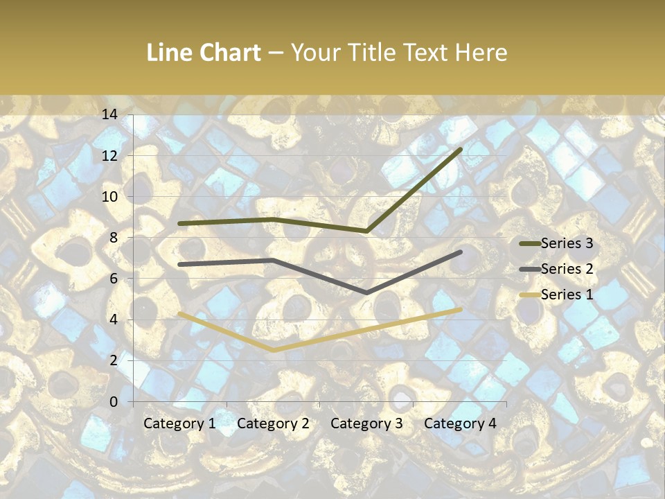 A Blue And Gold Background With A Gold Border PowerPoint Template