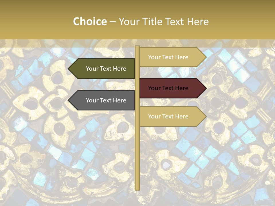 A Blue And Gold Background With A Gold Border PowerPoint Template