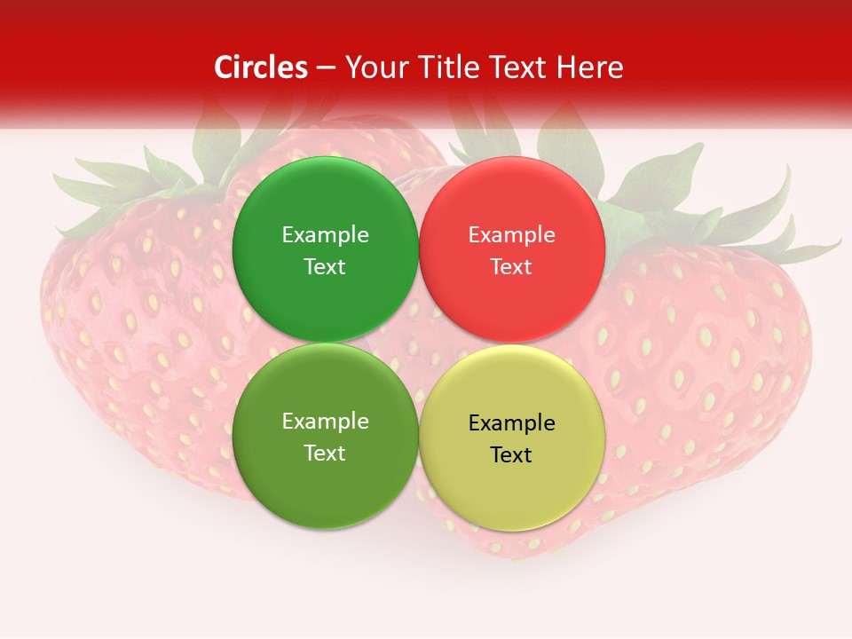 Two Strawberries With Green Leaves On A White Background PowerPoint Template