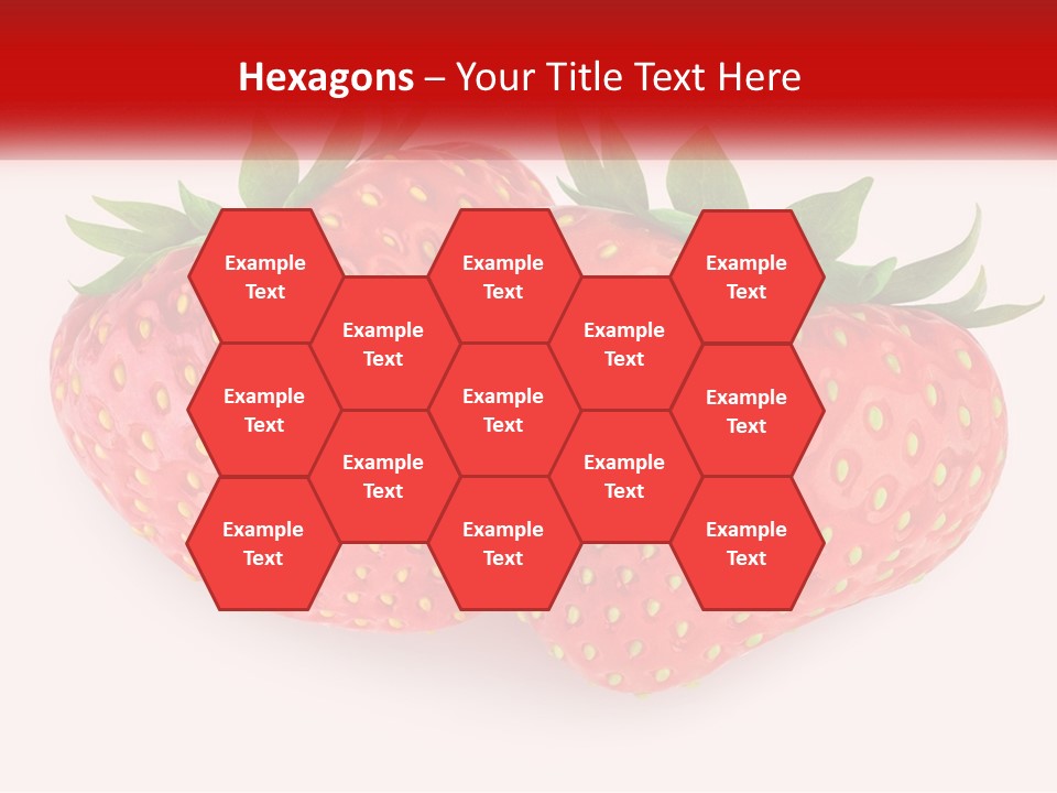 Two Strawberries With Green Leaves On A White Background PowerPoint Template