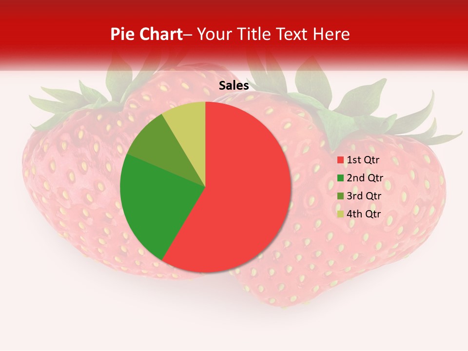 Two Strawberries With Green Leaves On A White Background PowerPoint Template