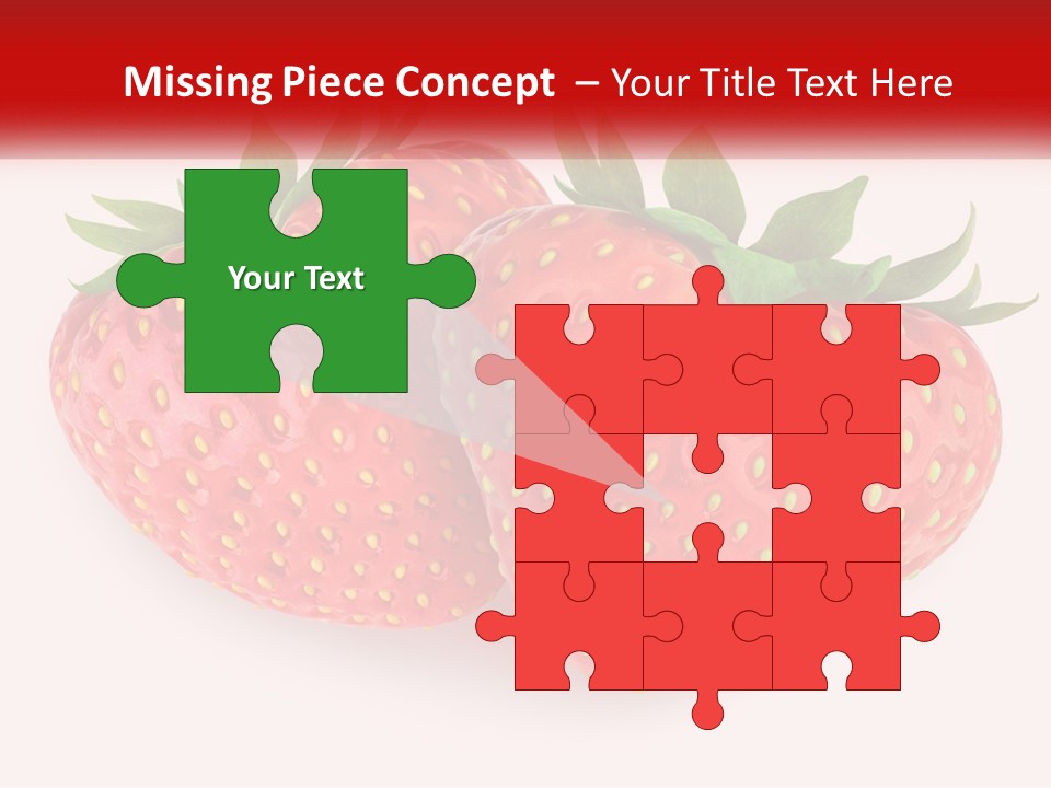 Two Strawberries With Green Leaves On A White Background PowerPoint Template