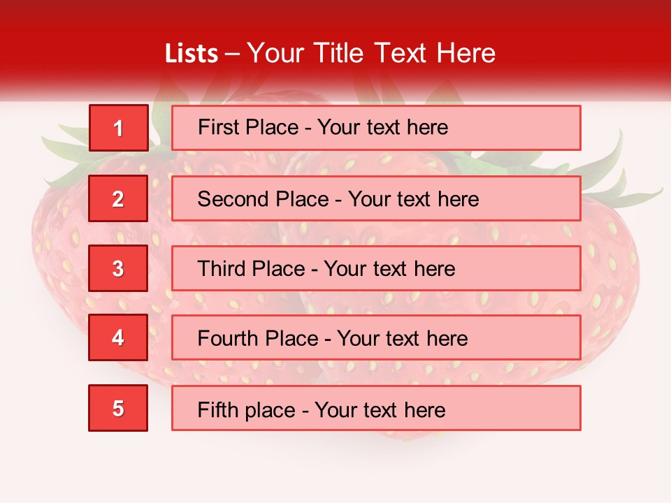 Two Strawberries With Green Leaves On A White Background PowerPoint Template