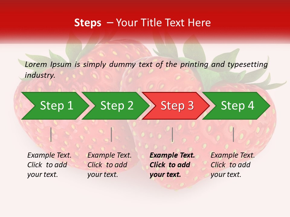 Two Strawberries With Green Leaves On A White Background PowerPoint Template
