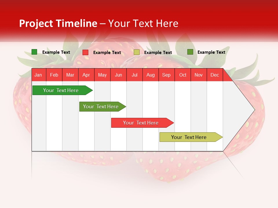 Two Strawberries With Green Leaves On A White Background PowerPoint Template