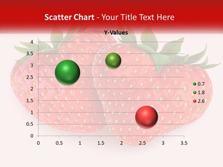 Two Strawberries With Green Leaves On A White Background PowerPoint Template