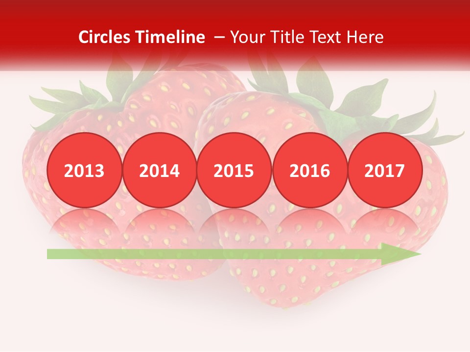 Two Strawberries With Green Leaves On A White Background PowerPoint Template