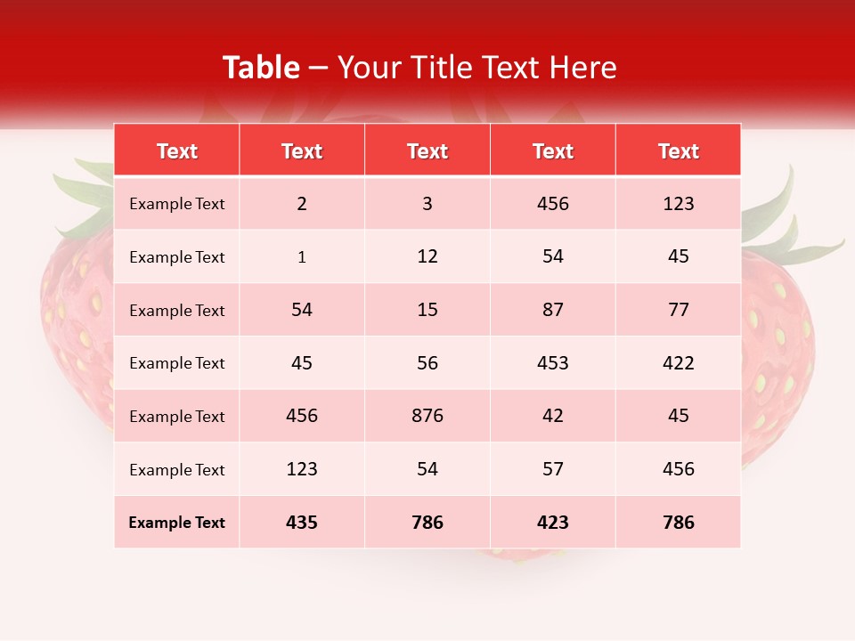 Two Strawberries With Green Leaves On A White Background PowerPoint Template
