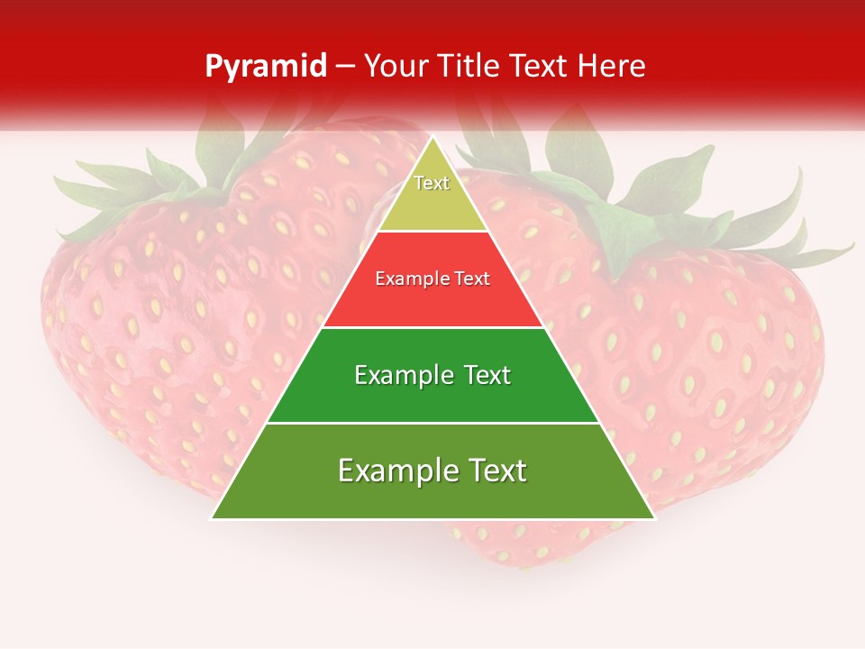 Two Strawberries With Green Leaves On A White Background PowerPoint Template