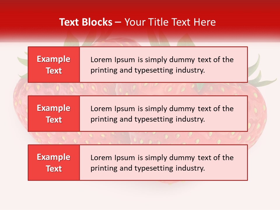 Two Strawberries With Green Leaves On A White Background PowerPoint Template