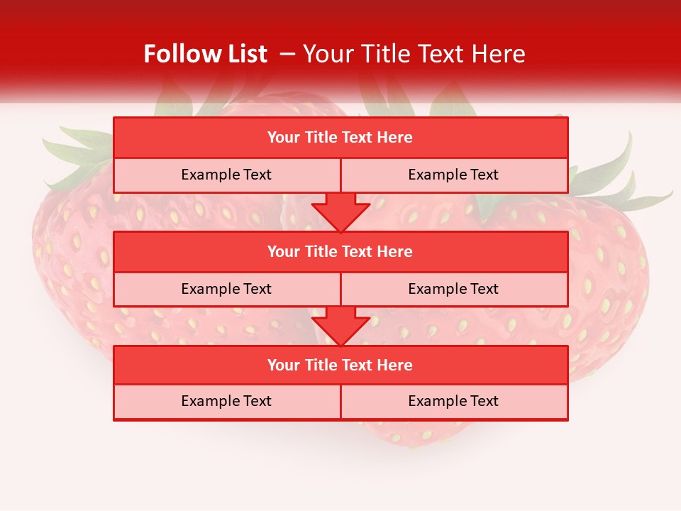Two Strawberries With Green Leaves On A White Background PowerPoint Template